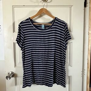 Striped Navy and Gray Top